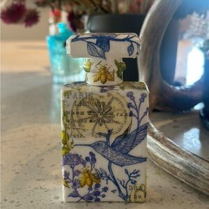 Floral Blue and White Decorative Bottle